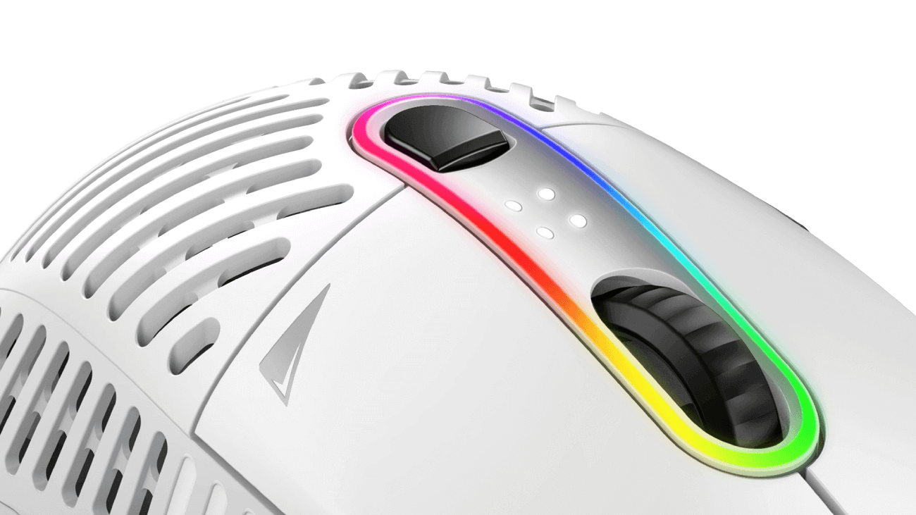 Mountain Makalu 67 RGB Gaming Mouse con exclusivo diseño de aletas patentado en diseño ligero negro sensor PixArt PAW3370 y pies 100% PTFE 
